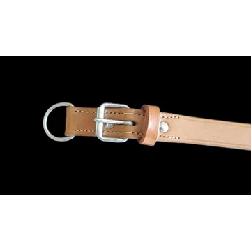 Varrott marha bőr nyakörv 70cm/30mm .Karika végel.